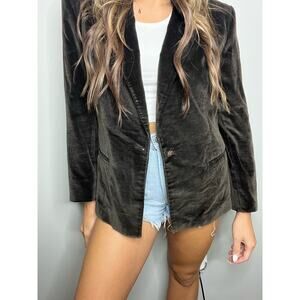 Borelli Collection DESIGNER Suede Blazer Button Jacket in Chocolate Brown